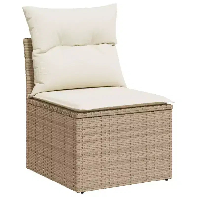 vidaXL 5 Piece Patio Sofa Set with Cushions, Modular Outdoor Sectional, Poly Rattan, Multiple Colors