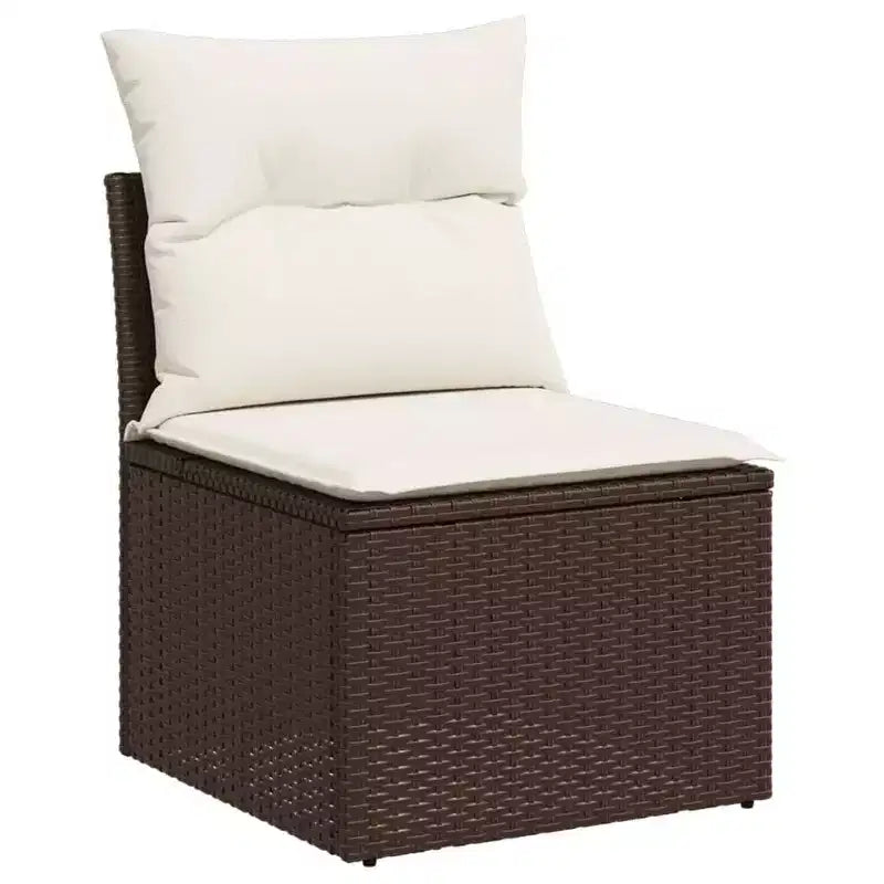 vidaXL 5 Piece Patio Sofa Set with Cushions, Modular Outdoor Sectional, Poly Rattan, Multiple Colors