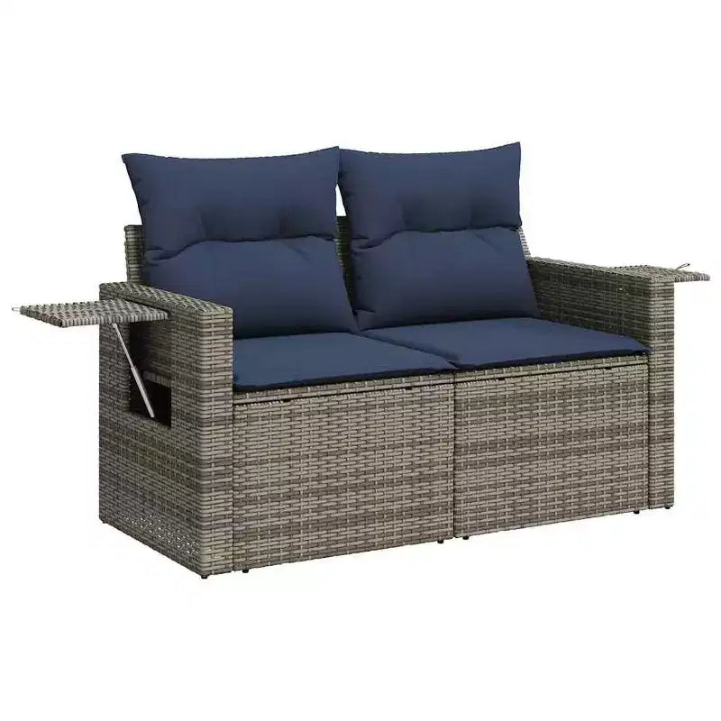 vidaXL 5 Piece Patio Sofa Set with Cushions, Modular Outdoor Sectional, Poly Rattan, Multiple Colors