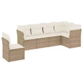 vidaXL Patio Sofa Set with Cushions Outdoor Conversation Furniture Poly Rattan