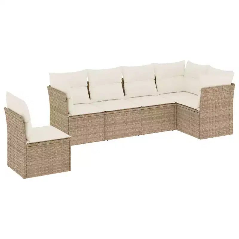 vidaXL Patio Sofa Set with Cushions Outdoor Conversation Furniture Poly Rattan