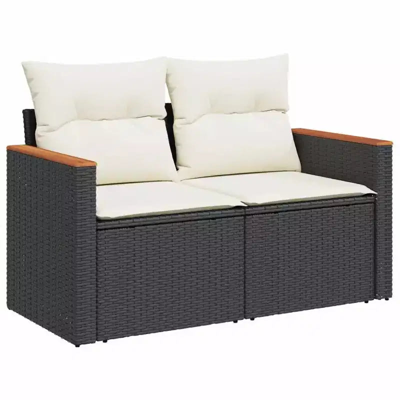 vidaXL Conjunto de Sofás de Jardín con Cojines Muebles de Exterior 9 Piezas Ratán Sintético