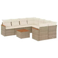 vidaXL Conjunto de Sofás de Jardín con Cojines Muebles de Exterior 9 Piezas Ratán Sintético