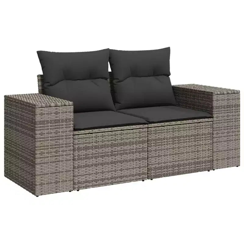 vidaXL 8 Piece Garden Sofa Set with Cushions Brown Poly Rattan