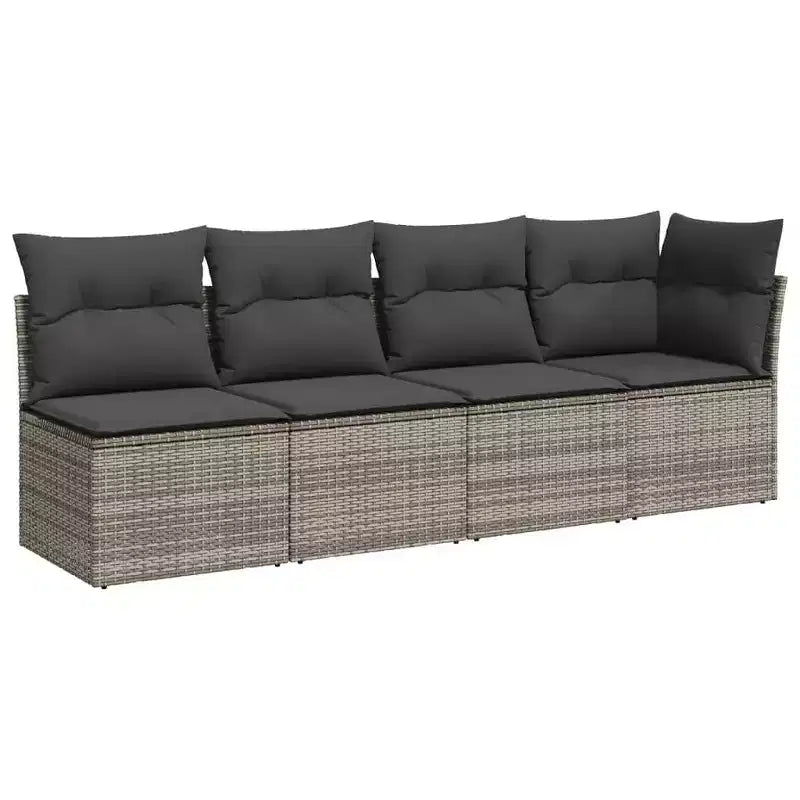 vidaXL 11 Piece Patio Sofa Set with Cushions, Poly Rattan Outdoor Sectional, Modular, Multiple Colors