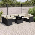 vidaXL 11 Piece Patio Sofa Set with Cushions, Poly Rattan Outdoor Sectional, Modular, Multiple Colors