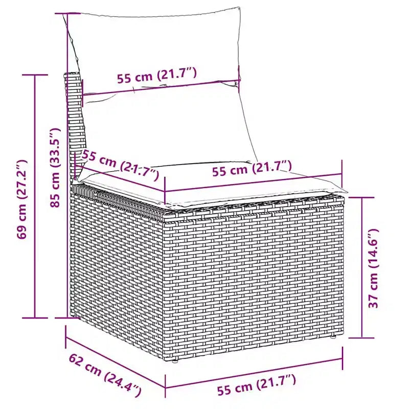 vidaXL Garden Sofa Set PE Rattan Large Garden Sofa Set
