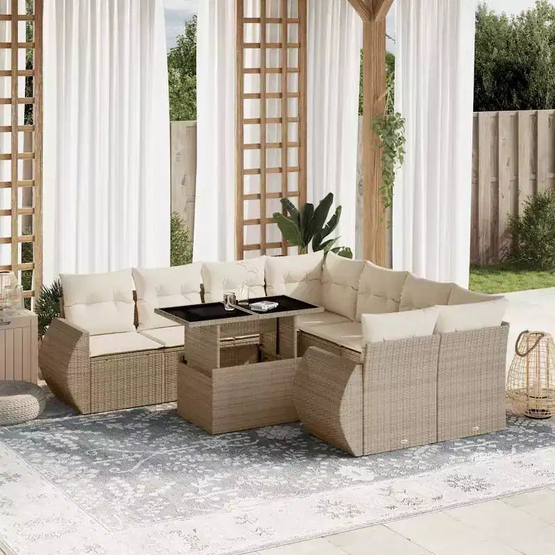 vidaXL Garden Sofa Set PE Rattan Large Garden Sofa Set