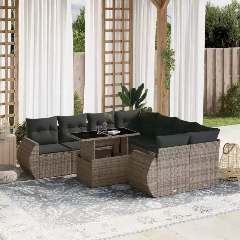 vidaXL Garden Sofa Set PE Rattan Large Garden Sofa Set