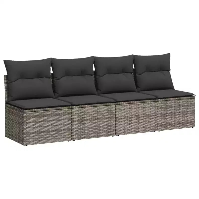 vidaXL 10 Piece Patio Sofa Set with Cushions, Poly Rattan Outdoor Sectional, Modular, Multiple Colors/Models