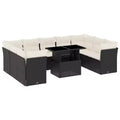 vidaXL 10 Piece Patio Sofa Set with Cushions, Poly Rattan Outdoor Sectional, Modular, Multiple Colors/Models