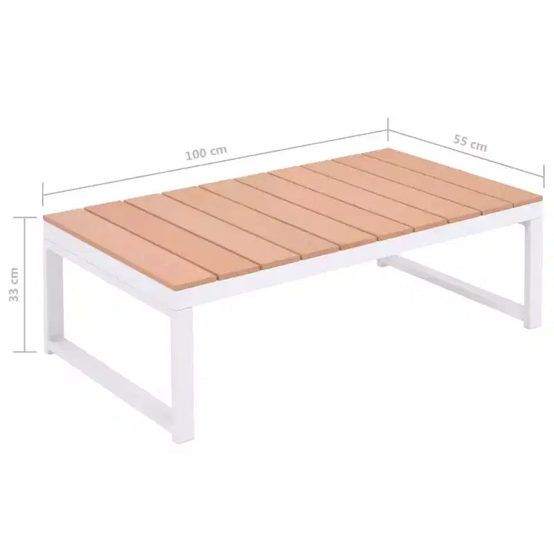 vidaXL Patio Furniture Set Conversation Set Sofa with Table Aluminum and WPC