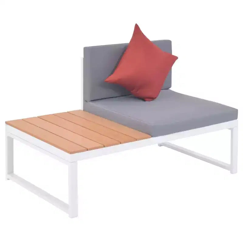 vidaXL Patio Furniture Set Conversation Set Sofa with Table Aluminum and WPC