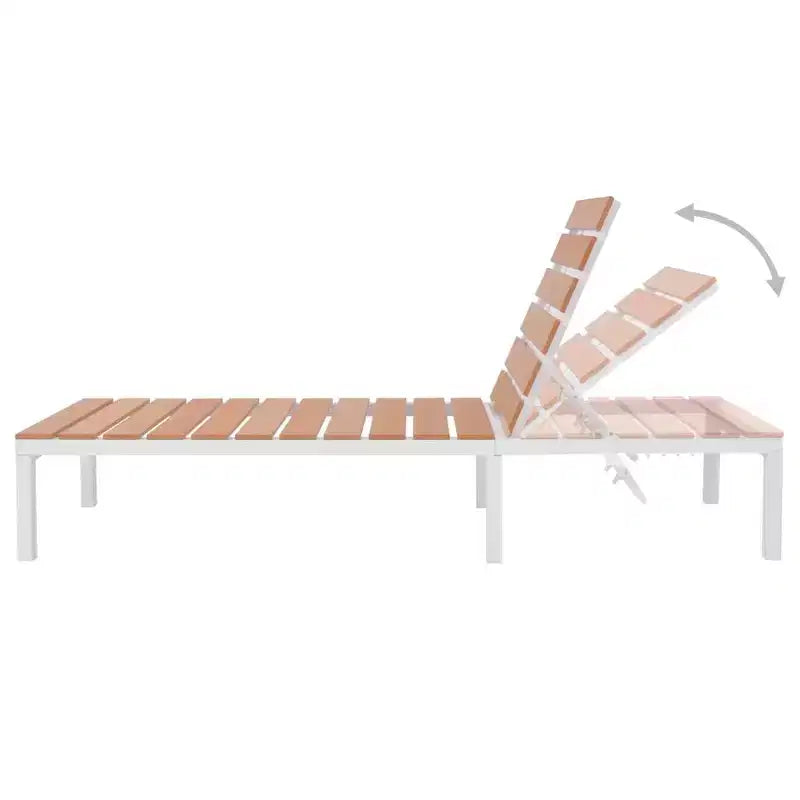 vidaXL Patio Furniture Set Conversation Set Sofa with Table Aluminum and WPC
