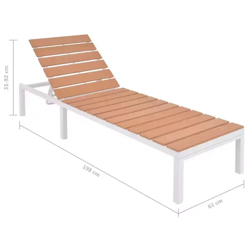 vidaXL Patio Furniture Set Conversation Set Sofa with Table Aluminum and WPC