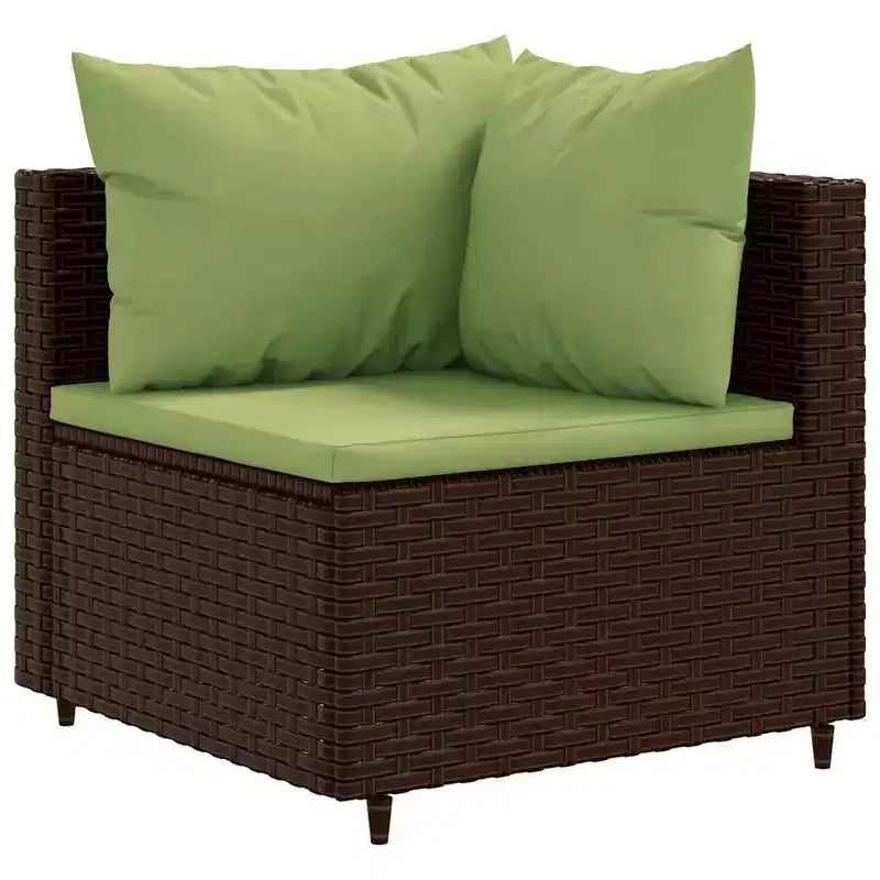 vidaXL Patio Lounge Set with Cushions Sectional Sofa Outdoor 6 Piece Poly Rattan