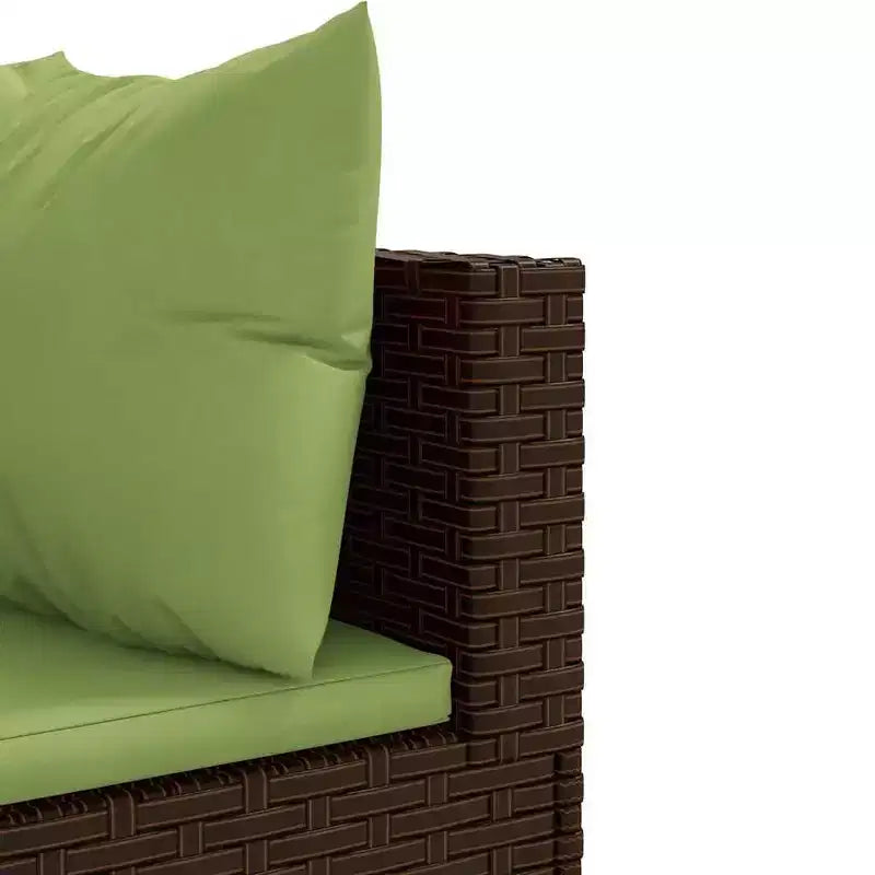 vidaXL Patio Lounge Set with Cushions Sectional Sofa Outdoor 6 Piece Poly Rattan