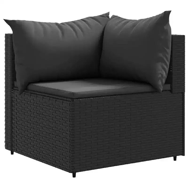 vidaXL Patio Lounge Set with Cushions Sectional Sofa Outdoor 6 Piece Poly Rattan