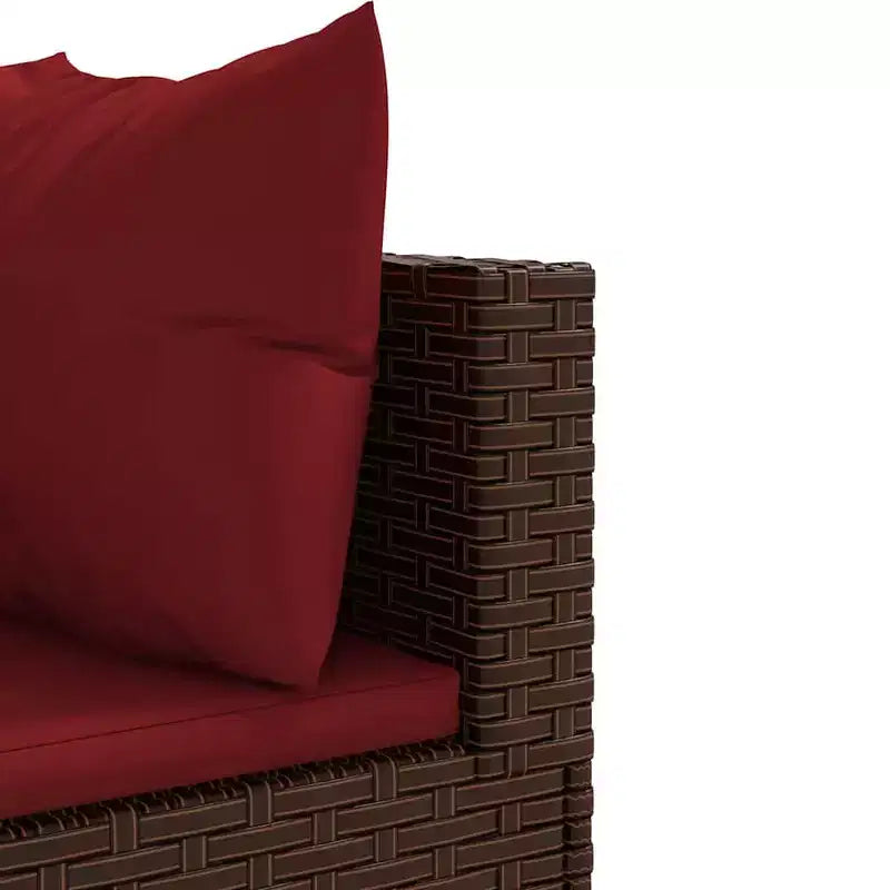 vidaXL Patio Lounge Set with Cushions Sectional Sofa Outdoor 6 Piece Poly Rattan
