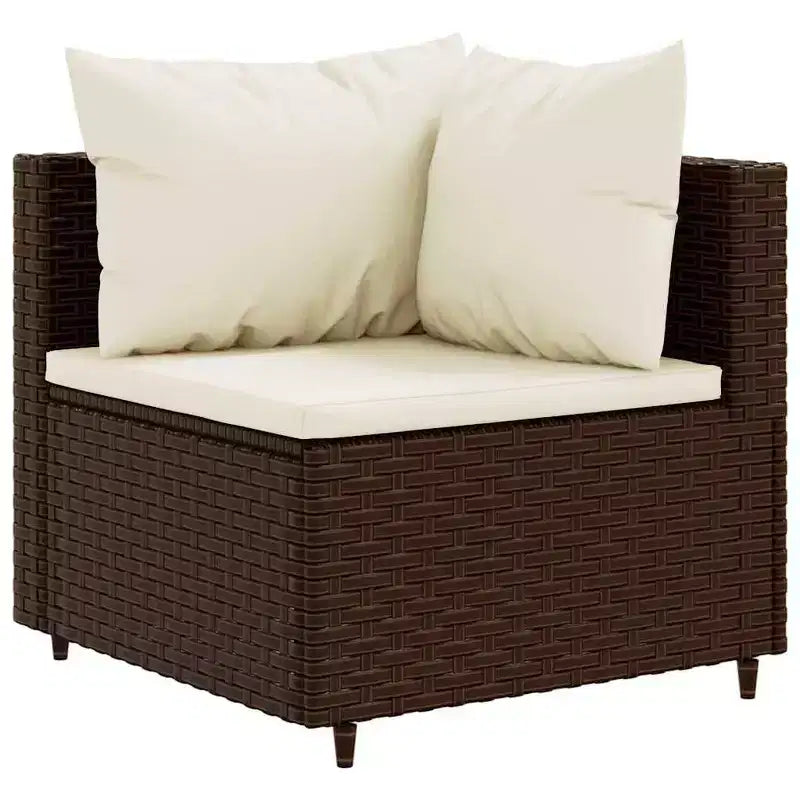 vidaXL Patio Lounge Set with Cushions Sectional Sofa Outdoor 6 Piece Poly Rattan