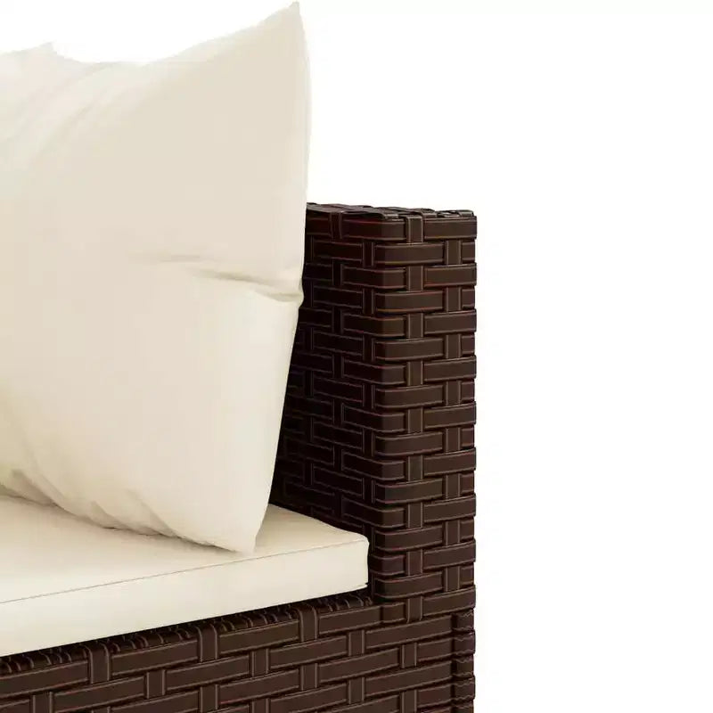 vidaXL Patio Lounge Set with Cushions Sectional Sofa Outdoor 6 Piece Poly Rattan