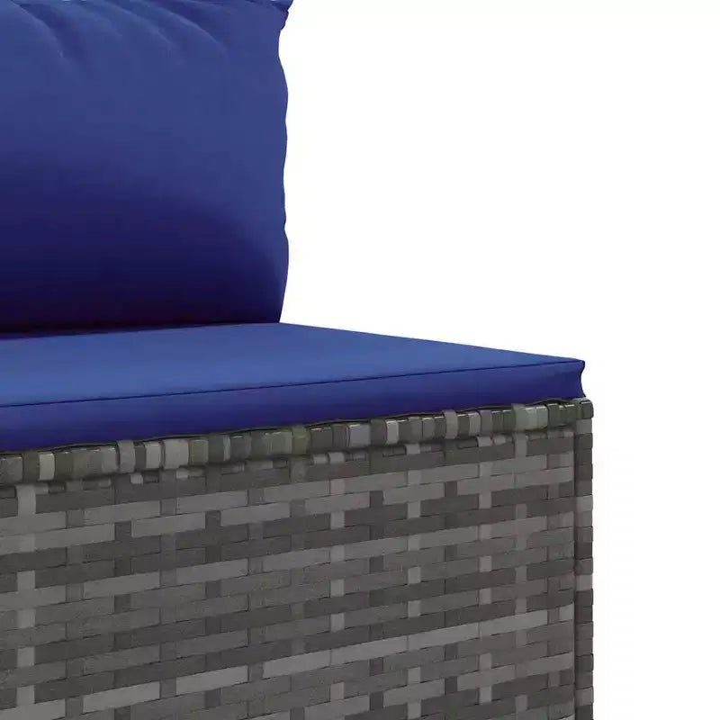 vidaXL Patio Lounge Set with Cushions Sectional Sofa Outdoor 6 Piece Poly Rattan