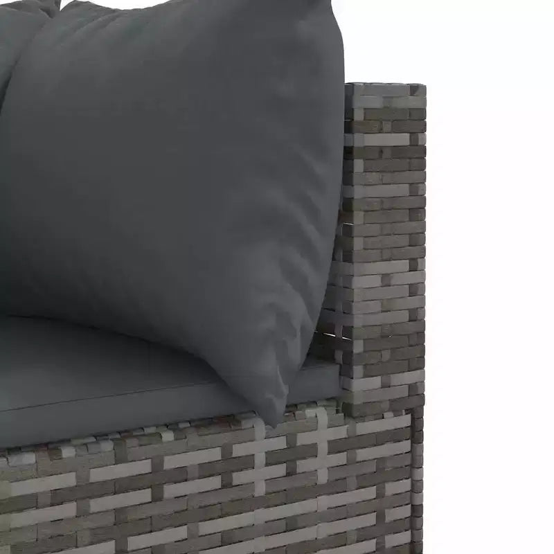 vidaXL Patio Lounge Set with Cushions Sectional Sofa Outdoor 6 Piece Poly Rattan