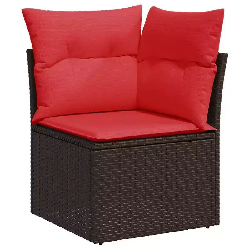 vidaXL Patio Sofa Set with Cushions Table and Couches 5 Piece Poly Rattan