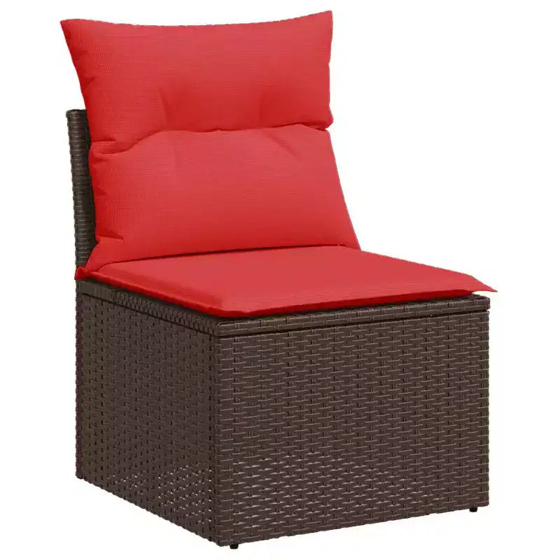 vidaXL Patio Sofa Set with Cushions Table and Couches 6 Piece Poly Rattan