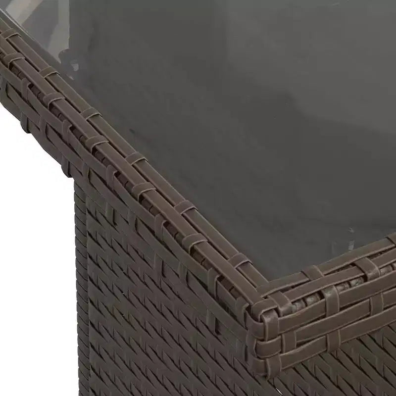 vidaXL Conjunto de sofás de patio con cojines y mesa, exterior de ratán sintético, 11 piezas