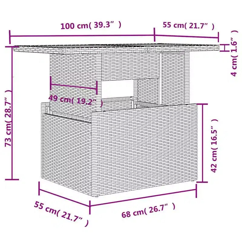 vidaXL Conjunto de sofás de patio con cojines y mesa, exterior de ratán sintético, 11 piezas