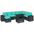 vidaXL Patio Sofa Set with Cushions Sectional Couches 9 Piece Poly Rattan