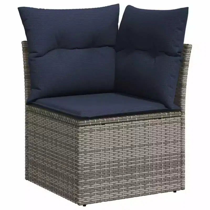 vidaXL 13 Piece Garden Sofa Set with Cushions Black Poly Rattan