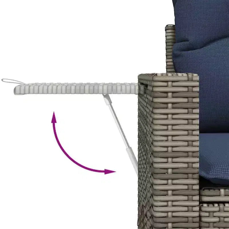 vidaXL 13 Piece Garden Sofa Set with Cushions Black Poly Rattan