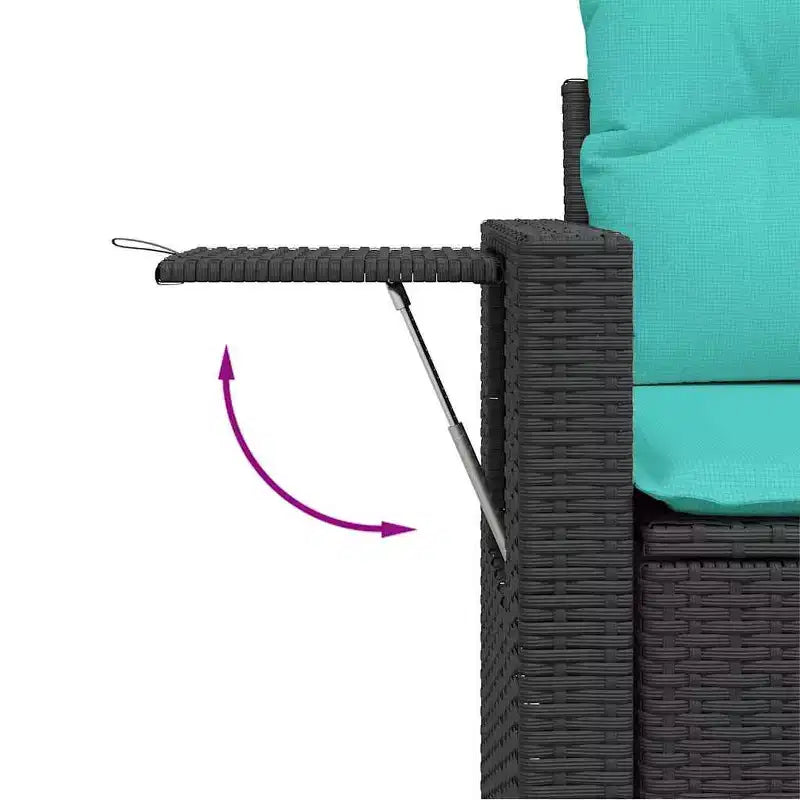 vidaXL 13 Piece Garden Sofa Set with Cushions Black Poly Rattan