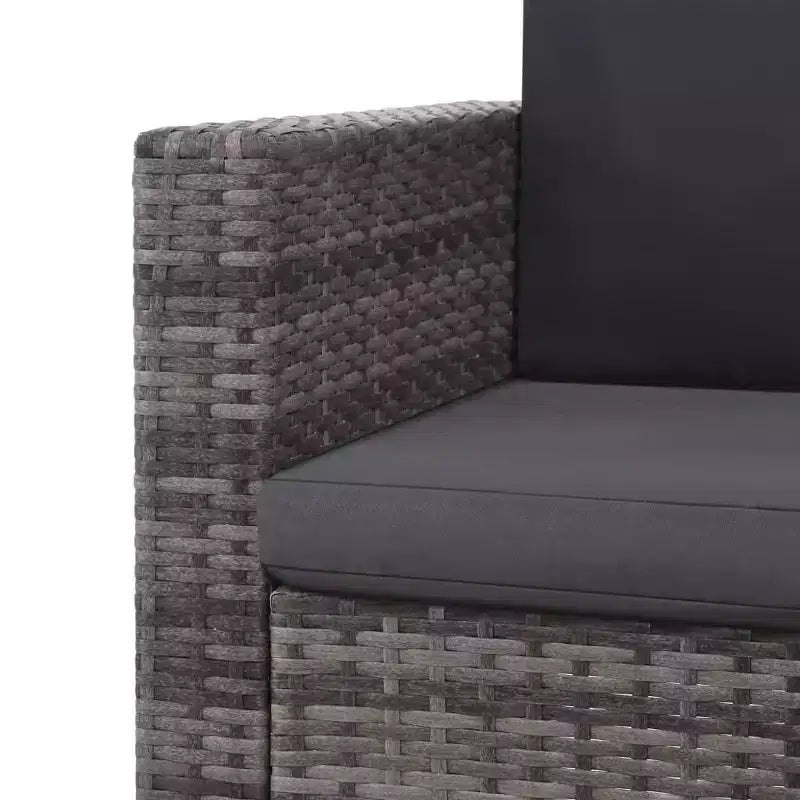 vidaXL Patio Furniture Set 2 Piece Patio Loveseat Outdoor Sofa Poly Rattan