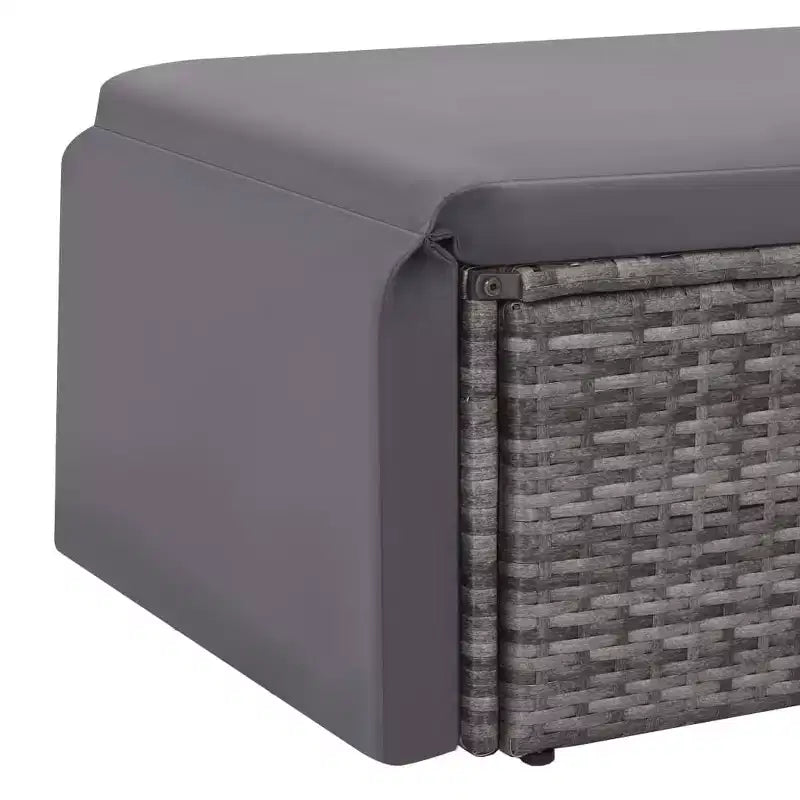 vidaXL Patio Furniture Set 2 Piece Patio Loveseat Outdoor Sofa Poly Rattan