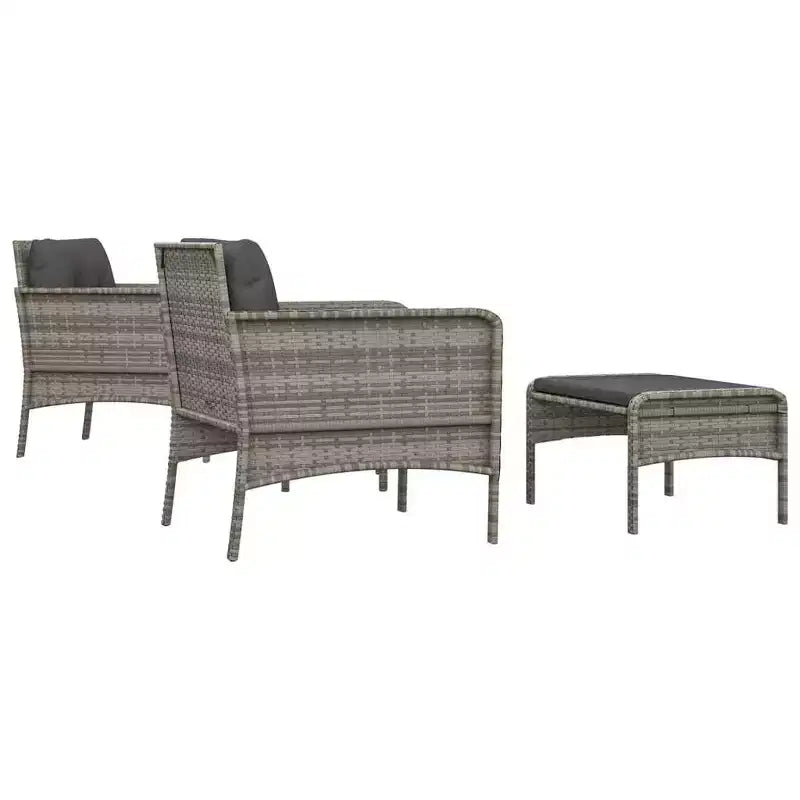 vidaXL Patio Furniture Set 5 Piece Outdoor Chair with Cushions Poly Rattan