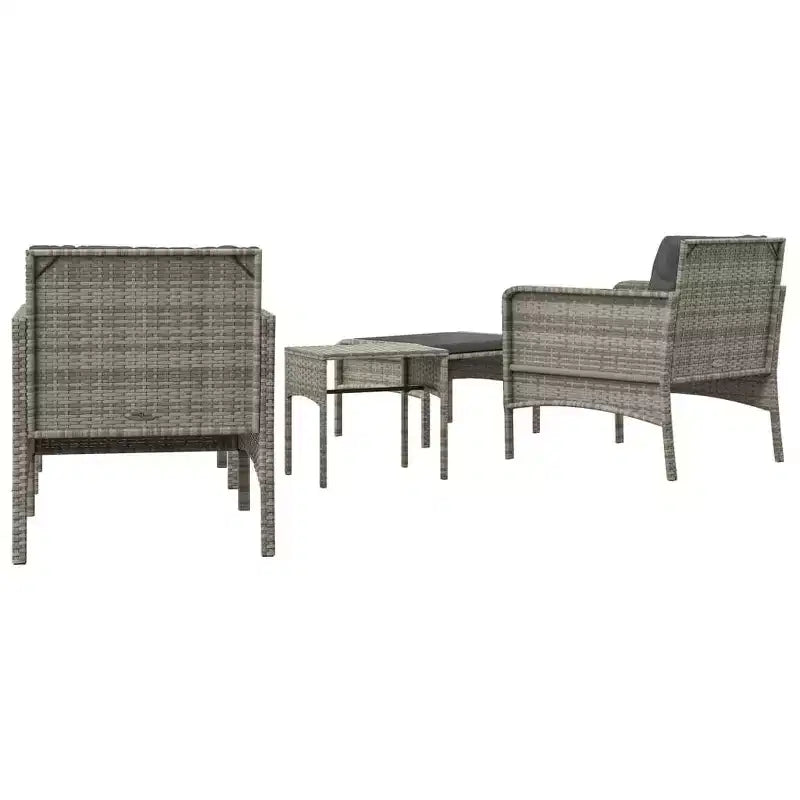 vidaXL Patio Furniture Set 5 Piece Outdoor Chair with Cushions Poly Rattan