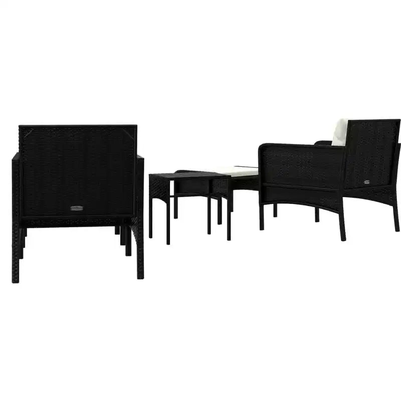 vidaXL Patio Furniture Set 5 Piece Outdoor Chair with Cushions Poly Rattan
