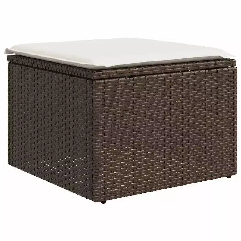vidaXL 9 Piece Patio Sofa Set with Cushions Brown Poly Rattan