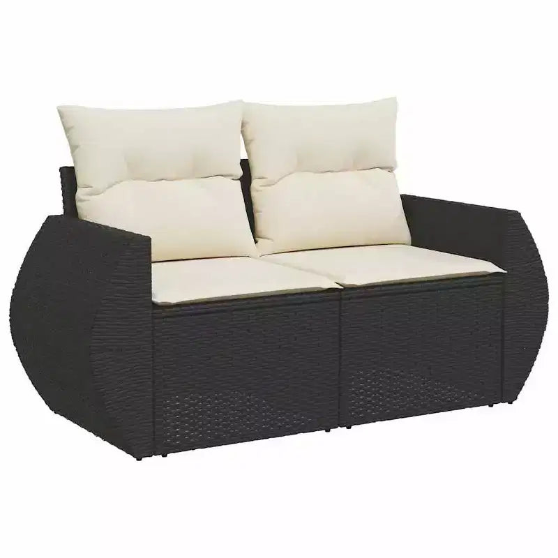 vidaXL 9 Piece Patio Sofa Set with Cushions Brown Poly Rattan