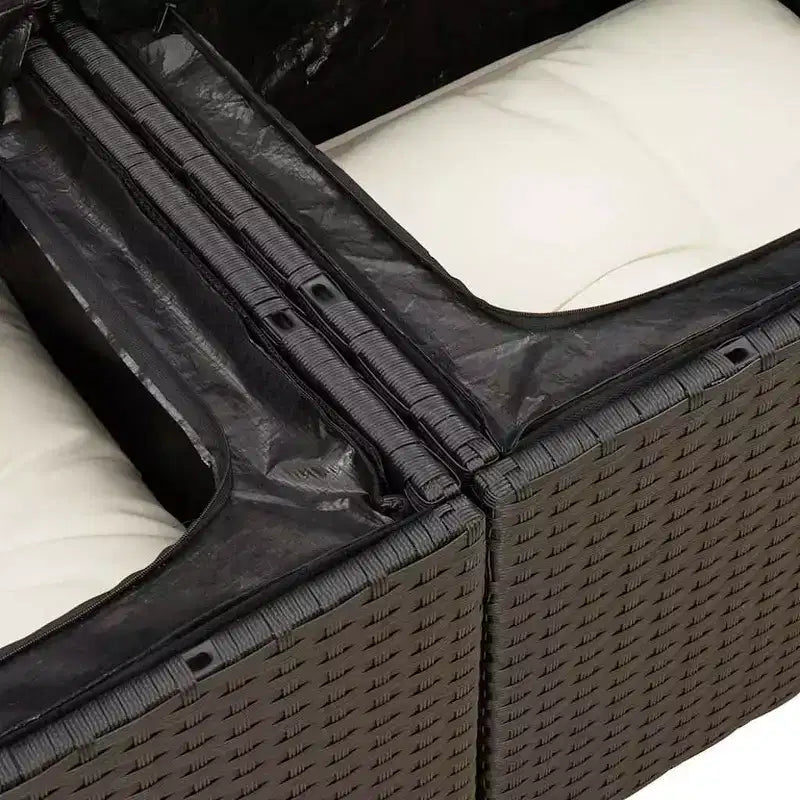 vidaXL Juego de sofá de patio de 7 piezas con cojines, seccional modular de ratán sintético para exteriores, varios colores y modelos
