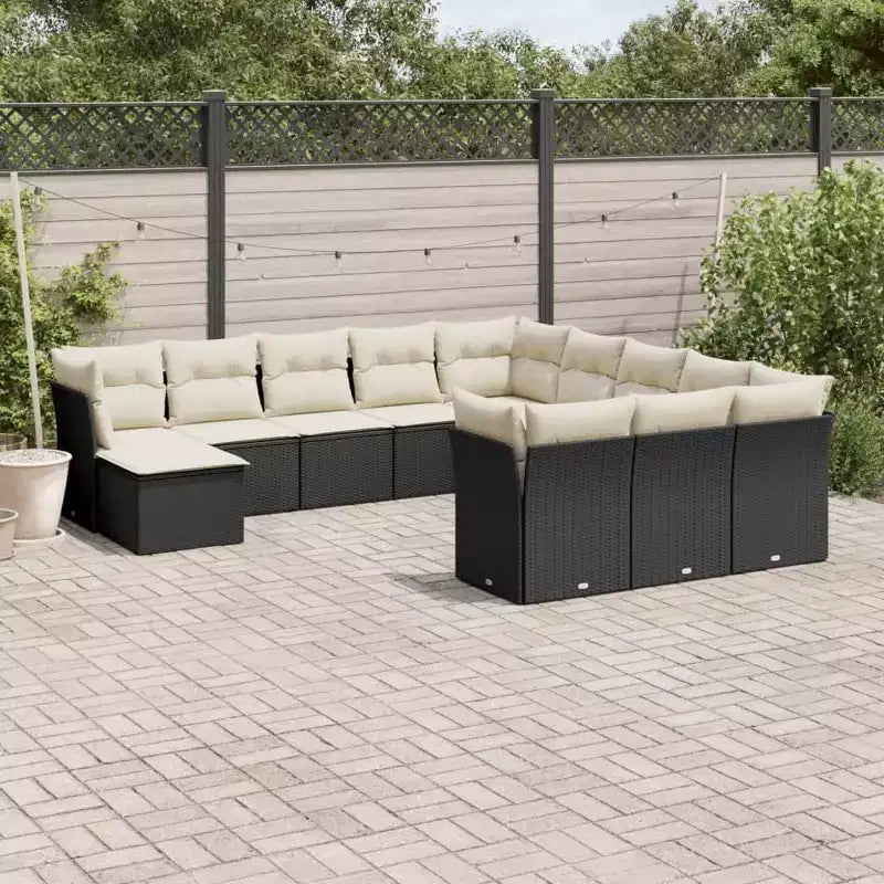 vidaXL Conjunto de sofá de patio de 13 piezas con cojines de ratán sintético