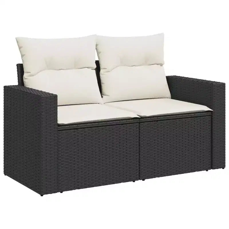 vidaXL 8 Piece Patio Sofa Set with Cushions, Poly Rattan Outdoor Sectional, Modular Design