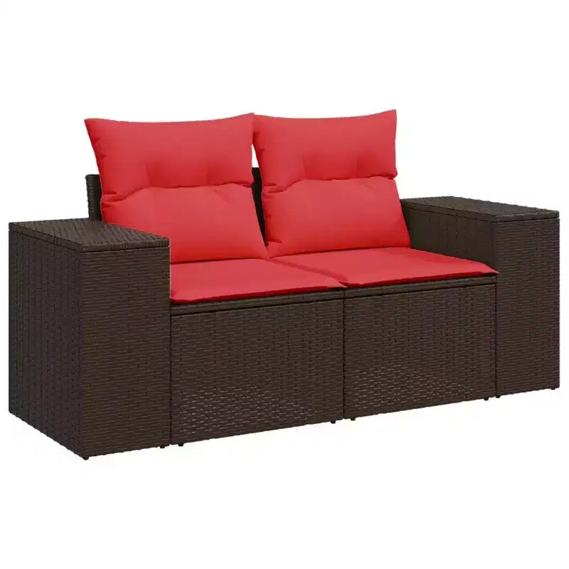 vidaXL Salon de jardin avec coussins en résine tressée