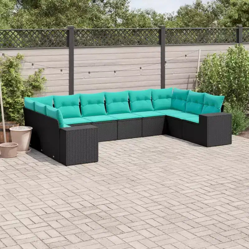 vidaXL Salon de jardin avec coussins en résine tressée