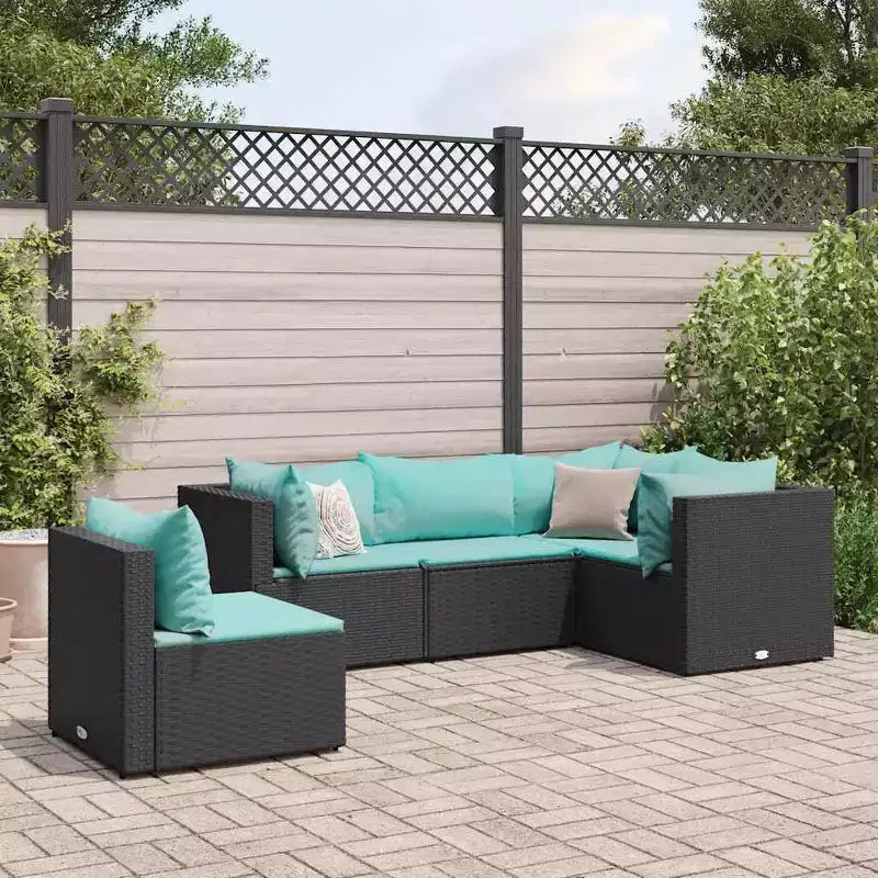 vidaXL Conjunto de Salón de Jardín con Cojines Sofá Seccional Jardín Patio Rattan Sintético