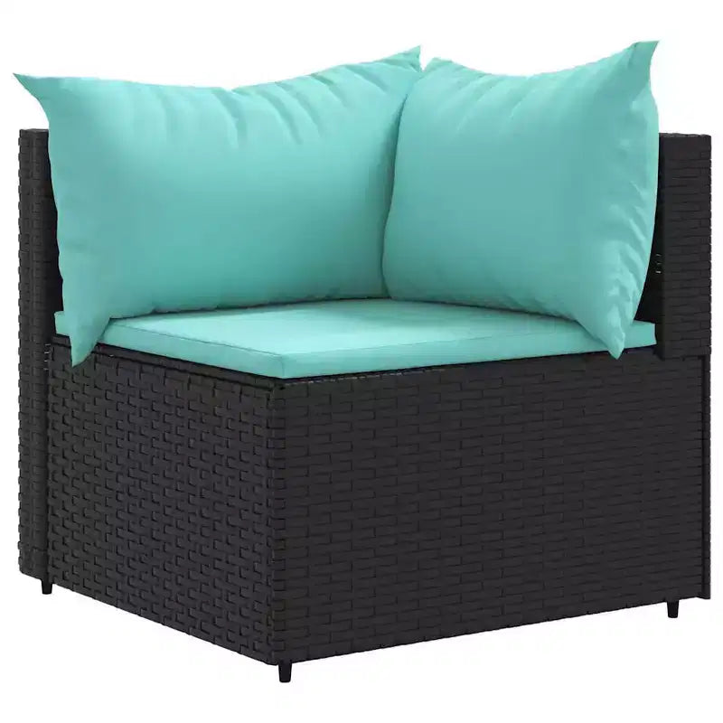 vidaXL Conjunto de Salón de Jardín con Cojines Sofá Seccional Jardín Patio Rattan Sintético