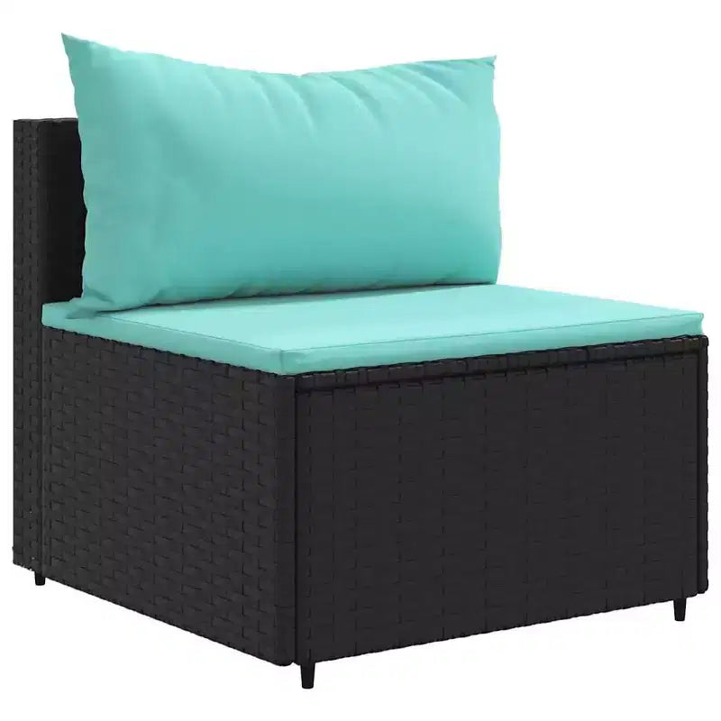 vidaXL Conjunto de Salón de Jardín con Cojines Sofá Seccional Jardín Patio Rattan Sintético